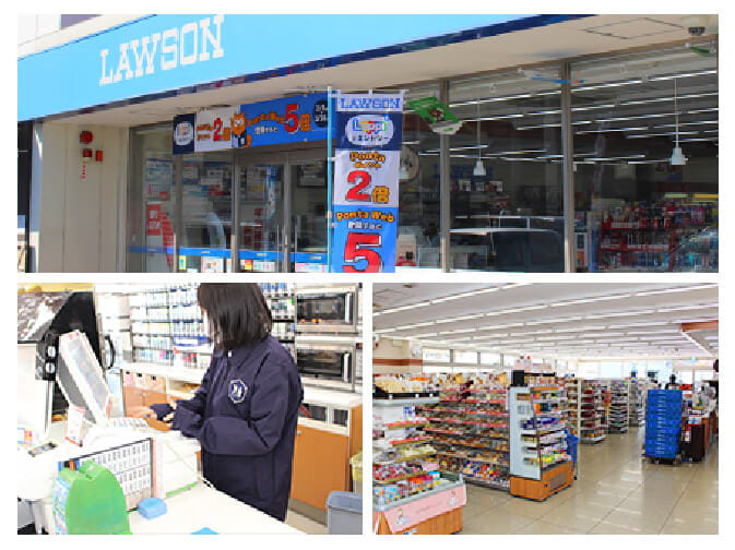 LAWSON中村岩塚店の外観と店内の様子