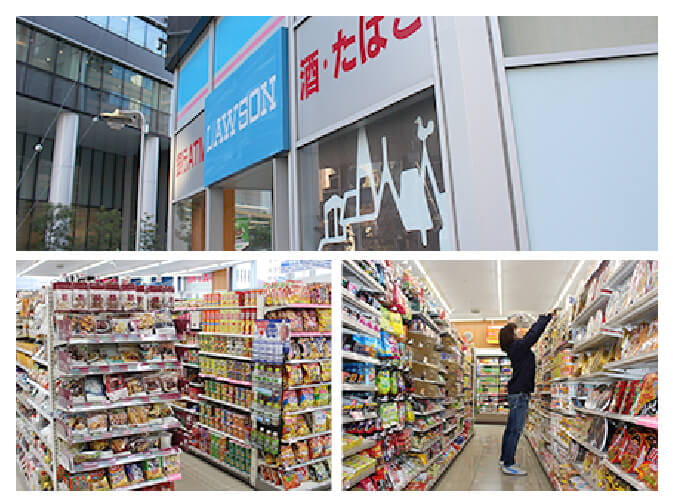 LAWSON笹島南店の外観と店内の様子